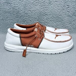 Hey Dude Wally Tri Texas Longhorns Mens Size 13 Slip On Shoes Burnt Orange White